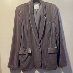 Joie Grey Crushed Velvet Blazer sz 10